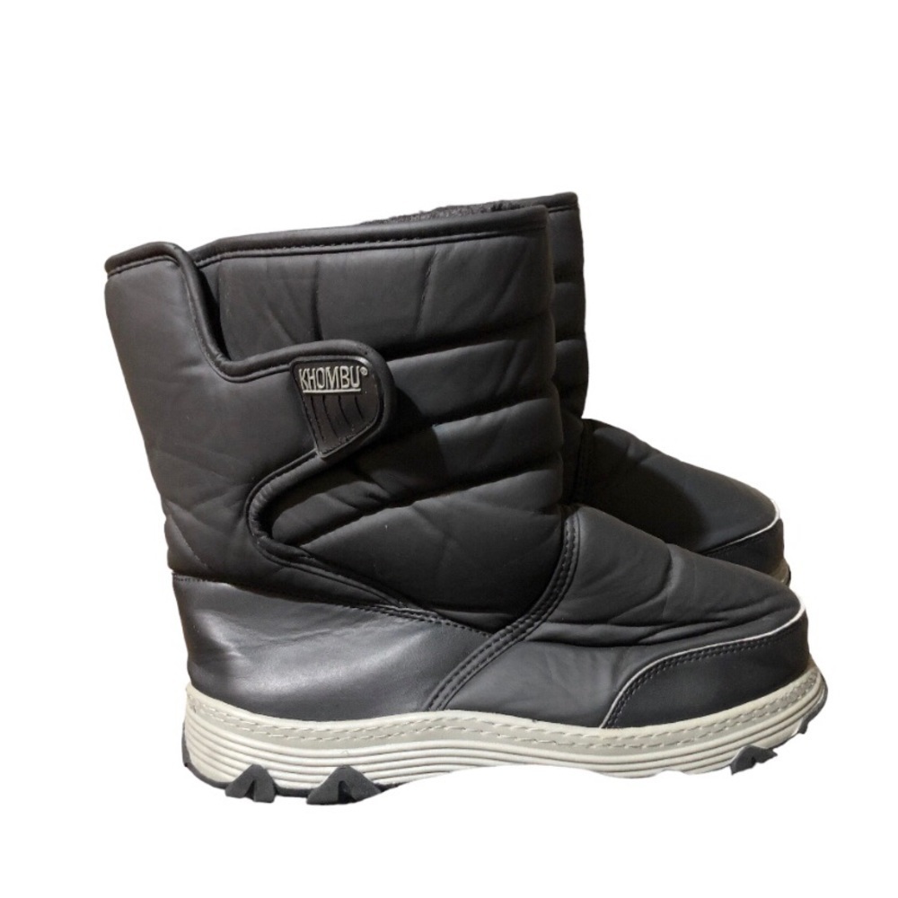 Khombu Wanderer Winter Boots Black Gray Velcro Size 8